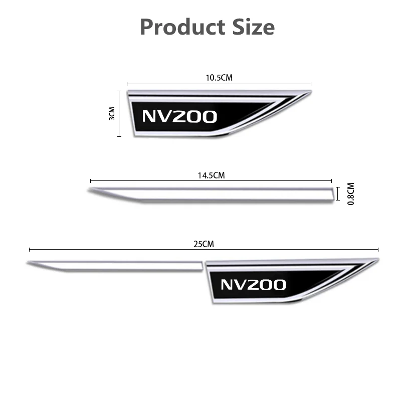 Auto Door Car Fender Side Blade Badge Car Body Protective Metal Sticker For Nissan NV200 2010-2021 2022 Accessories