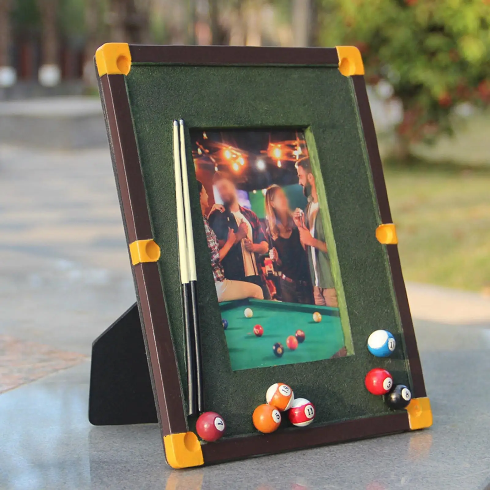 Billiards Theme Hand Painted 3D Photo Frame Standing Home Decor Picture Display for Gift Photo and Souvenir