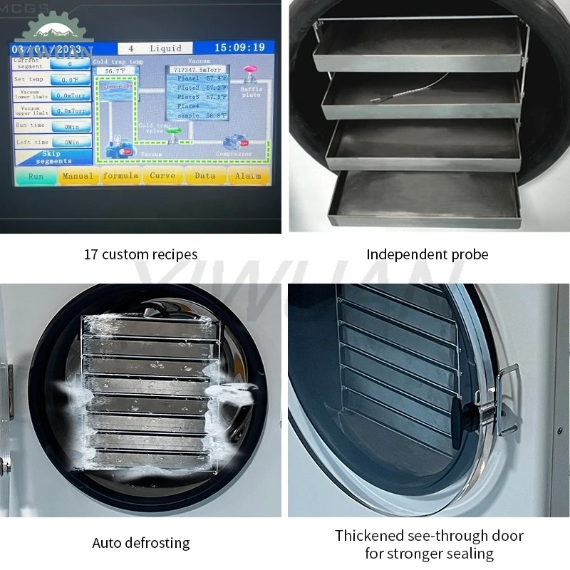 Máquina secadora de congelación al vacío para uso doméstico, máquina grande para carne, frutas, dulces, 10 Kg