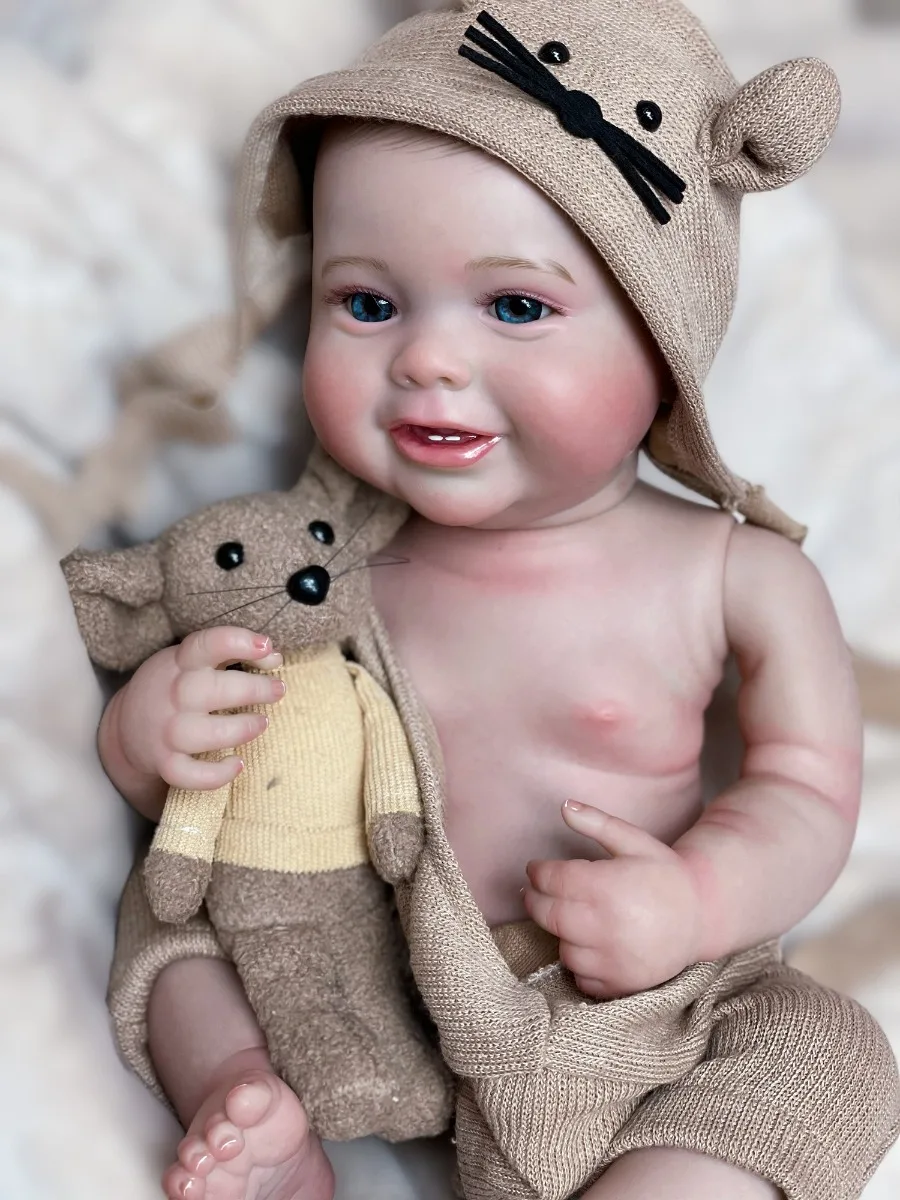 18 Zoll wieder geborener Junge handgemachte Soft Touch bebe Neugeborene Baby puppe für Kinder Geburtstags geschenke