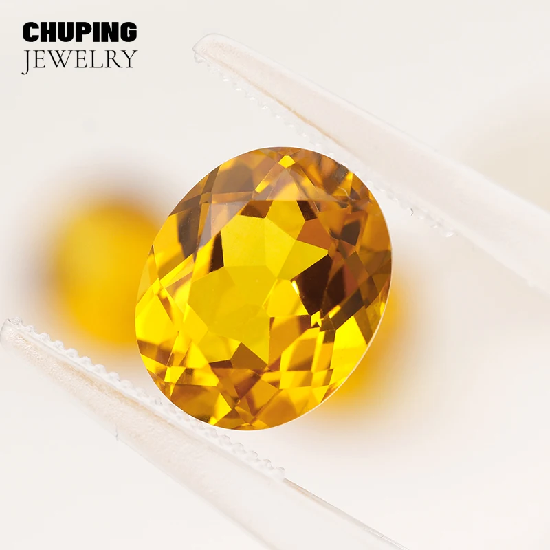 

ChuPing Jewelry Yellow Spphire Oval Shape Lab Yellow Sapphire Loose Store Selectable AGL Certificate Lab Grown Yellow Sapphire