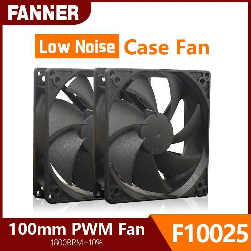 

Cooling Fan Ice Soul F10025 Case Fan 100 *100* 25mm 1800RPM High Air Volume Low 4PIN PWM Noise Radiator Exhaust 100mm Fan