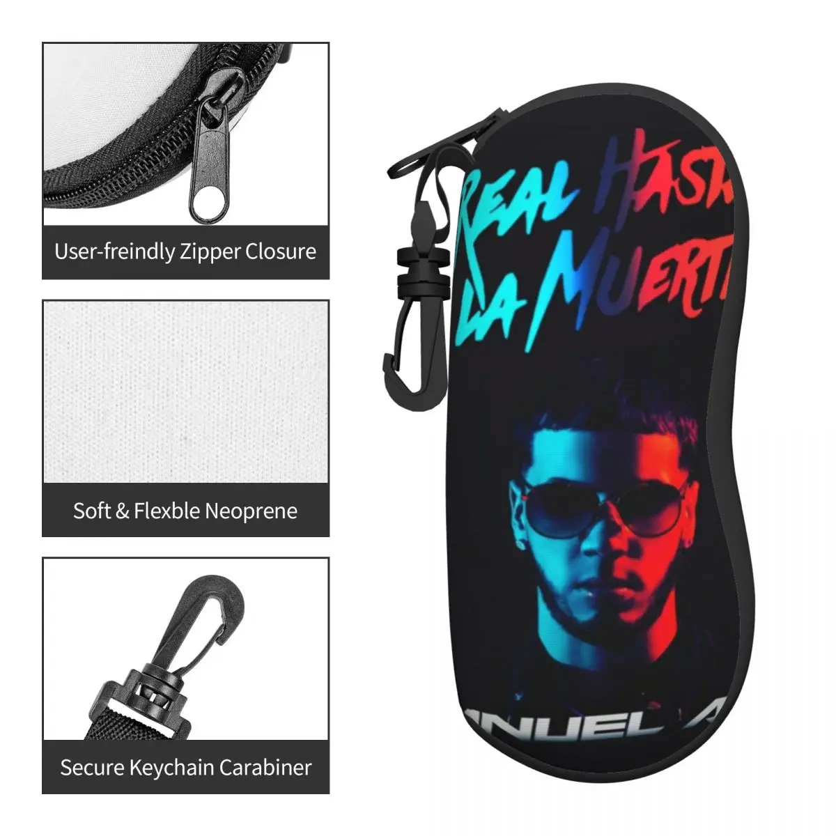 Real Until Death Glasses Case Portable Anuel AA Glasses Storage Box Charming Eyewear Container