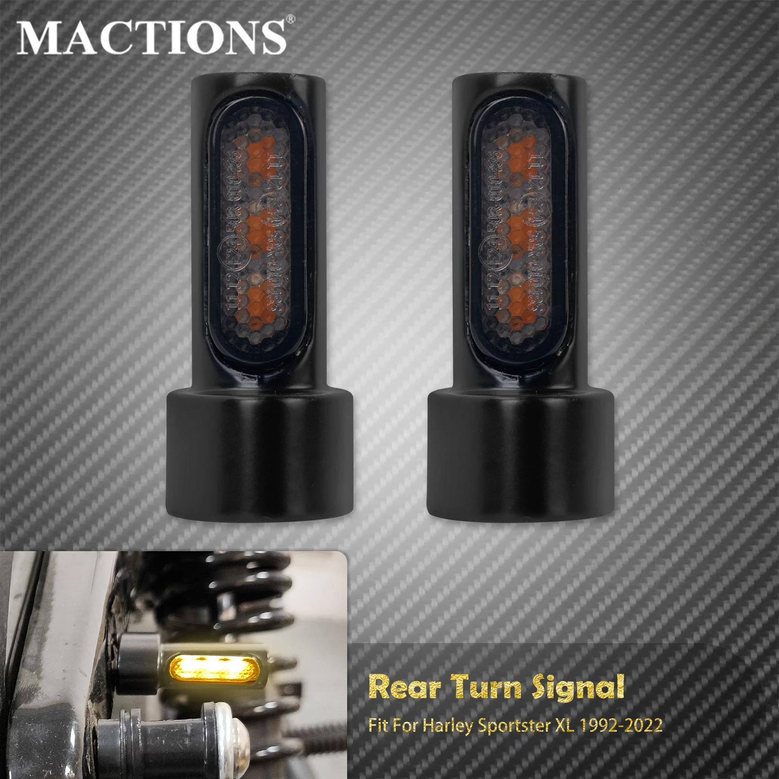 

Motorcycle 3 LED Turn Signal Light Rear Mini E Mark Indicators Blinkers Lamp With M6 Bolt For Harley Sportster Softail Touring