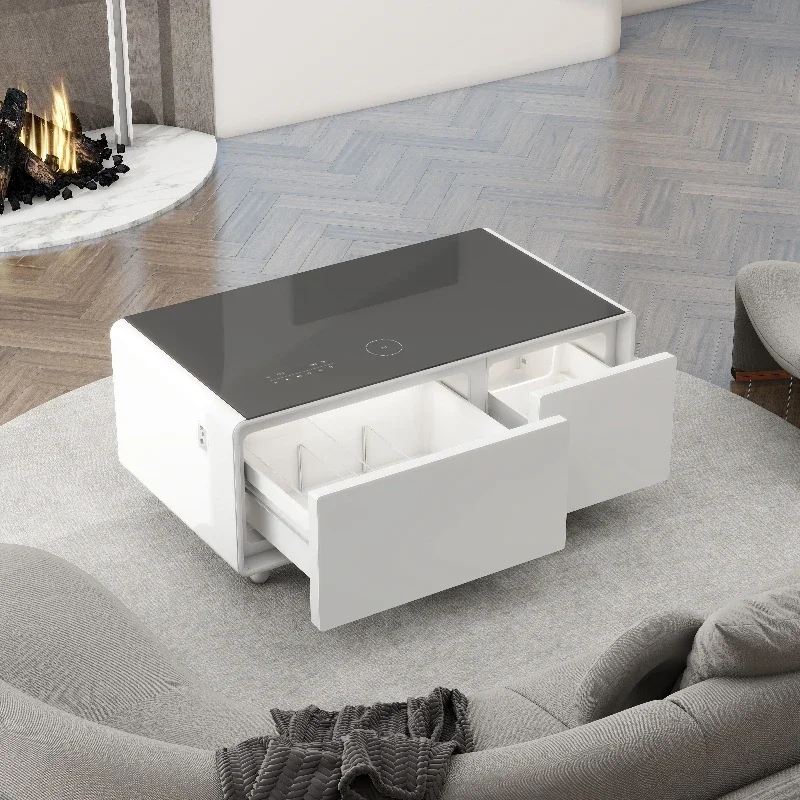 Multifunctional Coffee Table Intelligent Mini Bar Cooling Beverage and Wine Convenient Wireless Charging Smart Furniture