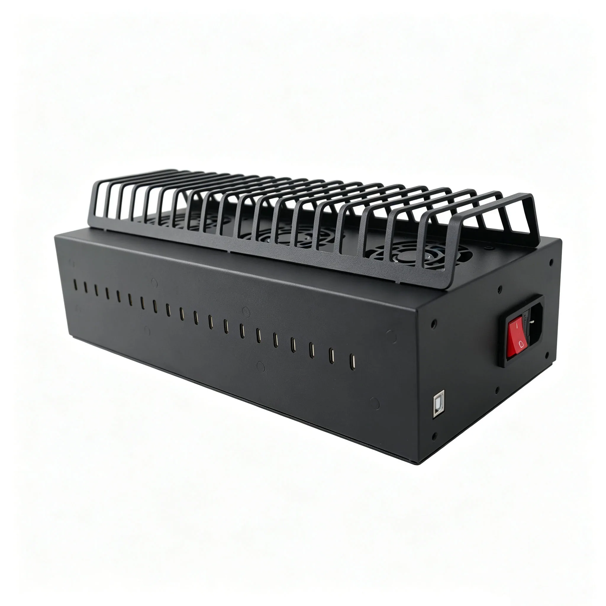 High Quality 20 Ports Typer-C Chassis Data Transfer Hub Mobile Phone Farm Box with Phone Holder