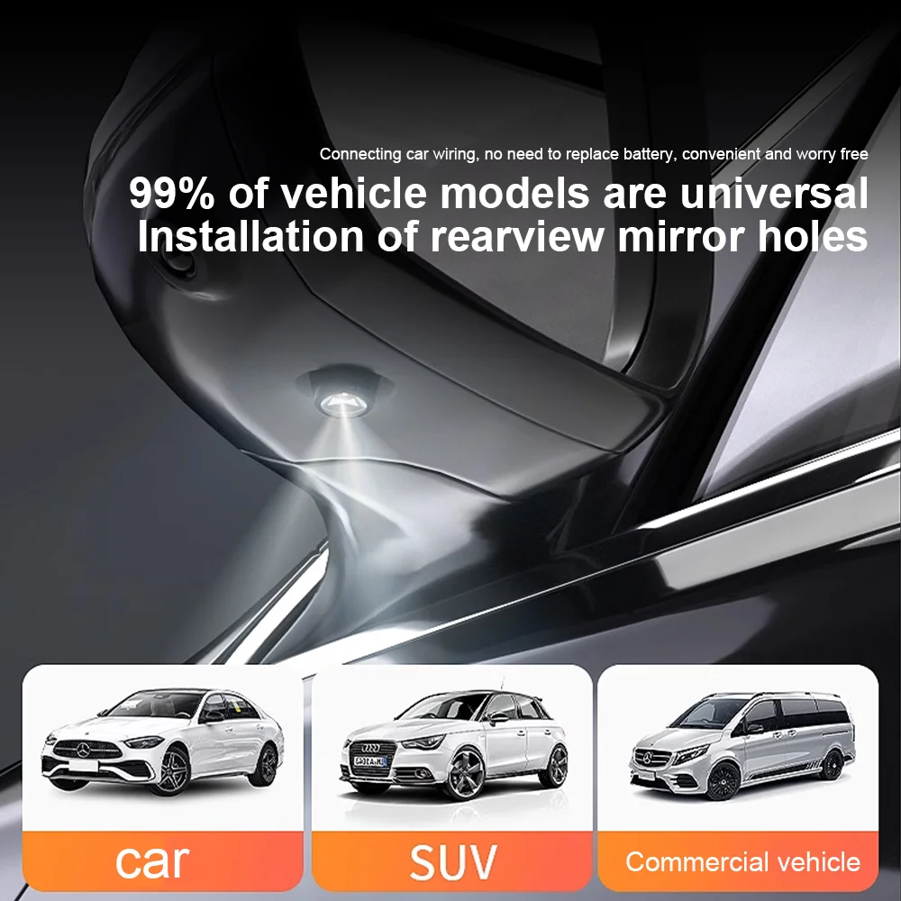 أجنحة الملاك باب ترحيب ضوء LED نوع الإسقاط العالمي للسيارات المنازل مرآة الرؤية الخلفية الخارجية استخدام 12 فولت اختياري ديكو #4
