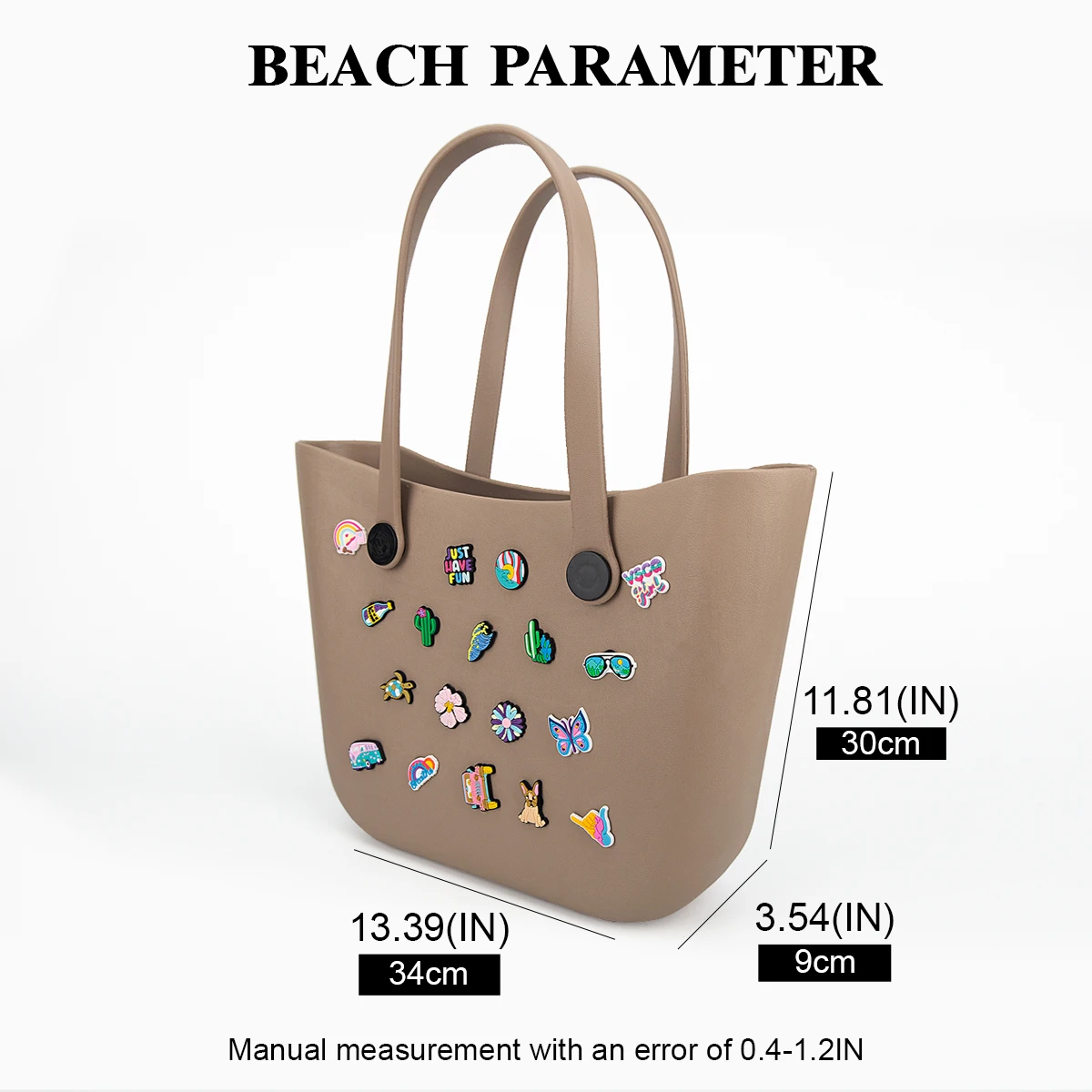 1 Large-Capacity Eva Tote Bag with Detachable Handle and Decorative Buckle, in a Summer Energetic Style That Can Be Customized in Various Ways, Suitable for Sports, Travel, Swimming, Beach, and Gym Use, with an Open Design for Easy Access, and Can Carry Your Phone, Books, Towel, and Water Bottle