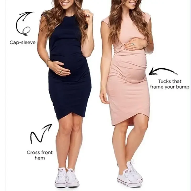 Pregnancy Autumn Dresses Pregnant Women Sleeveless Bodycon Casual  Mother Home  Maternity  Mummy Clothes