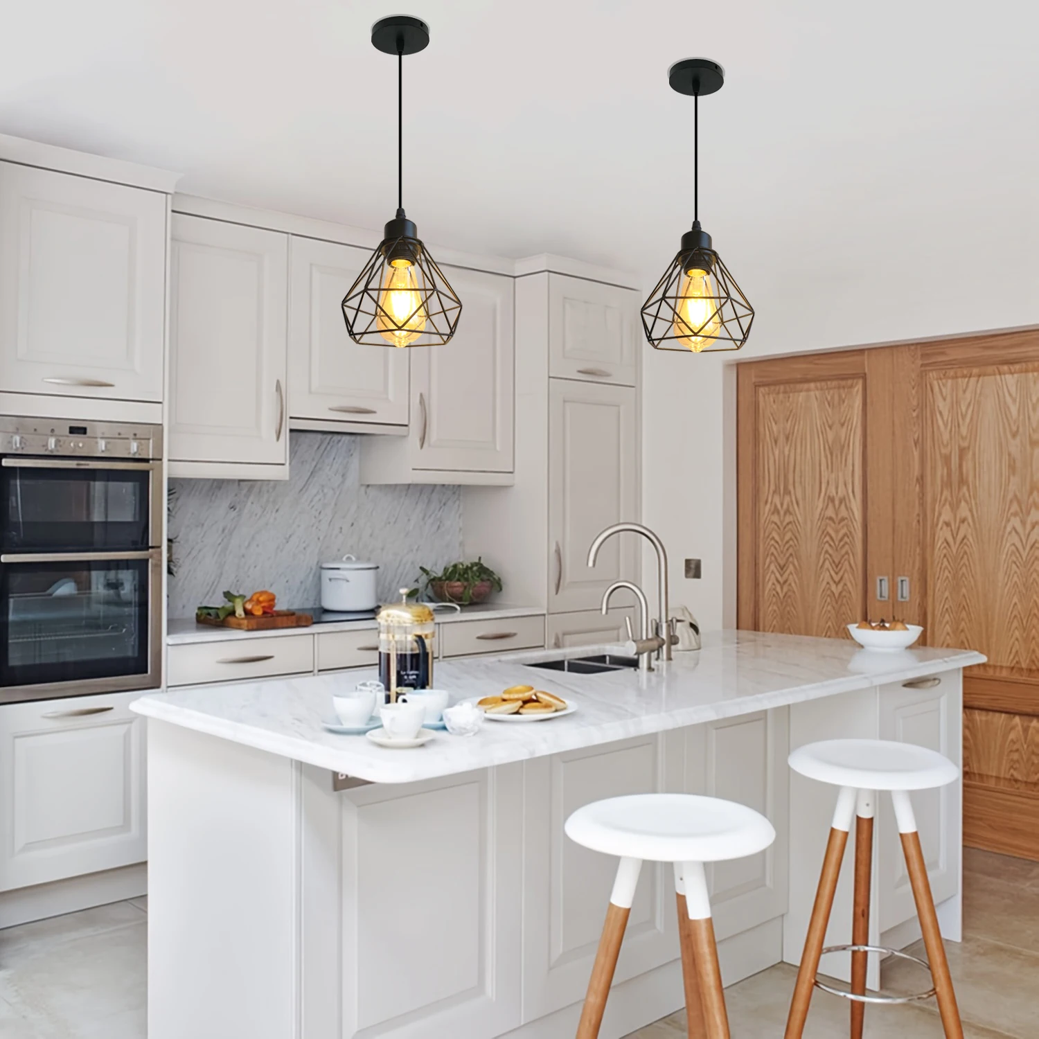 

Люстра E27 в деревенском винтажном индустриальном стиле с железной клеткой для спальни, прикроватной тумбочки, столовой, кухни, прихожей, входа