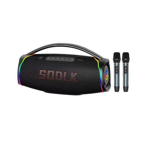 SODLK S1621 320W Portable Speaker with 2 Wireless Microphones RGB Light TWS Party Speaker for Outdoor Supports USB/AUX/TF Card