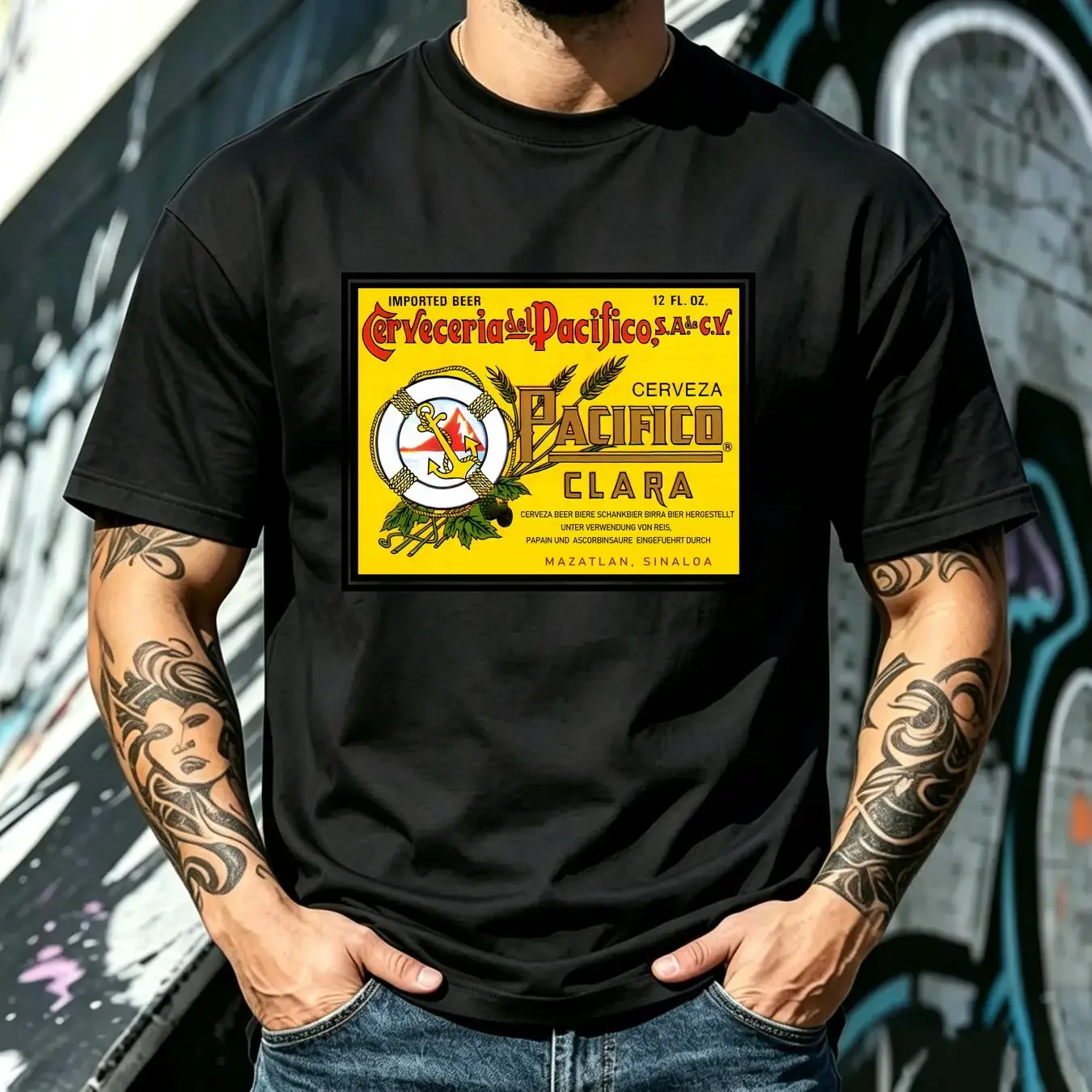 washed T Shirt Pacifico Clara Cerveza Beer Cabo San Lucas tourist anchor sz large lager vintage Washed Stylish designer clothes