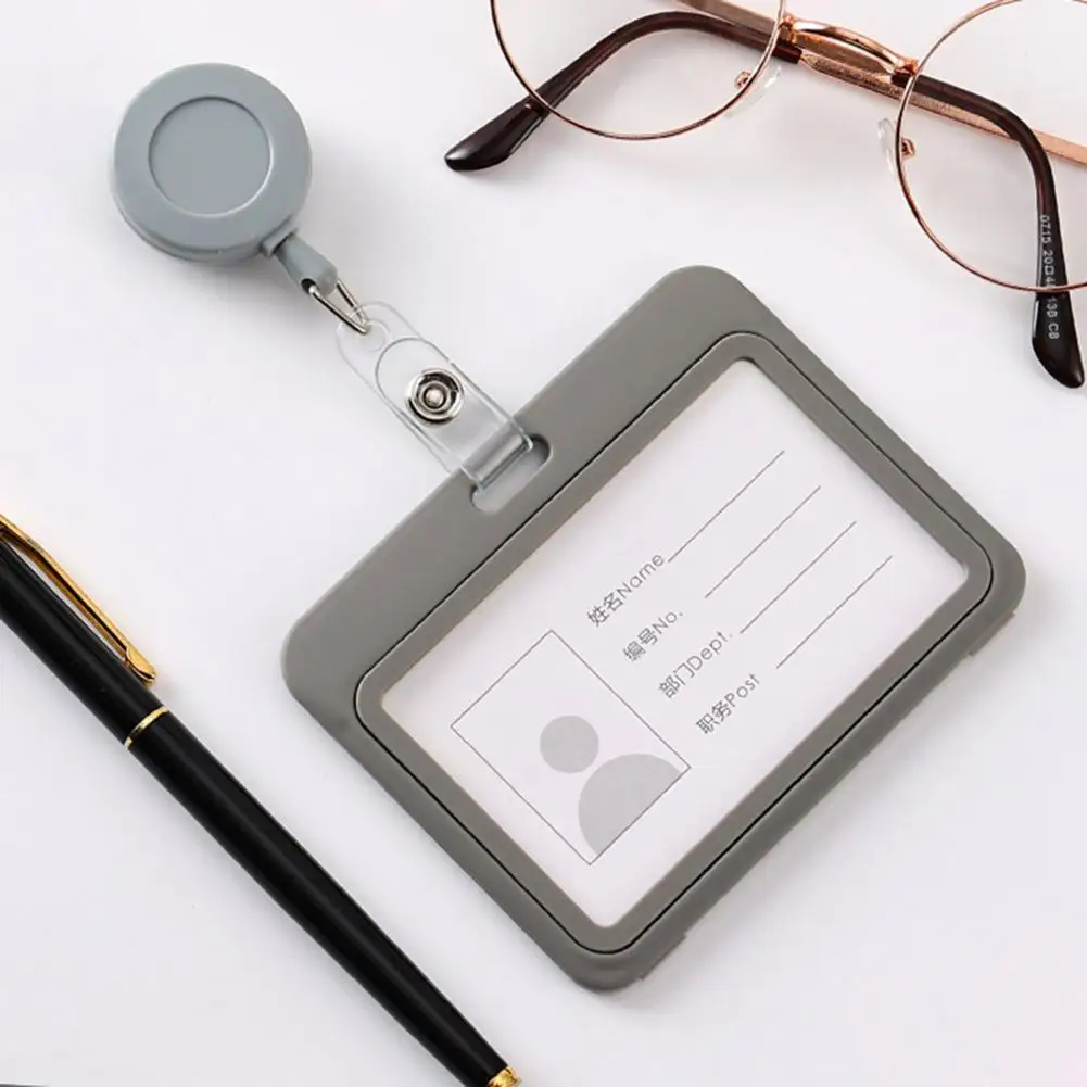 Exquisite Work Badge Aluminium Alloy Staff Badge Holder Secure Id Card Case for Work Permits Employee Name Badges Certificates