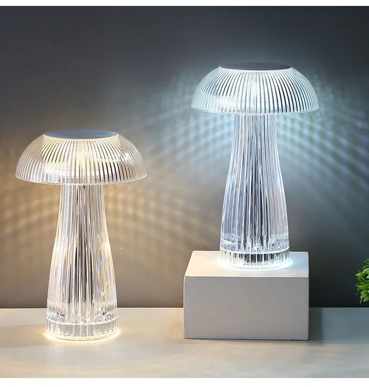 Modern Minimalist Creative Crystal Table Lamp Light Luxury Touch Decoration Atmosphere Lamp Bedside Jellyfish