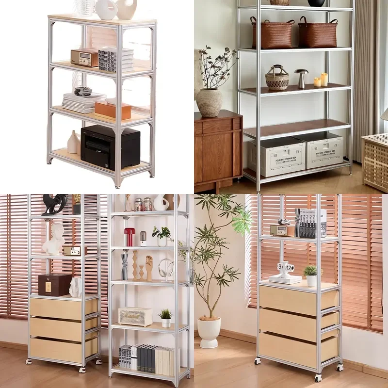 Custom Aluminum DIY Multi Tier Floor Storage Rack Ocean Panel Display Shelf Modular Assembly Cabinet for Home Organization