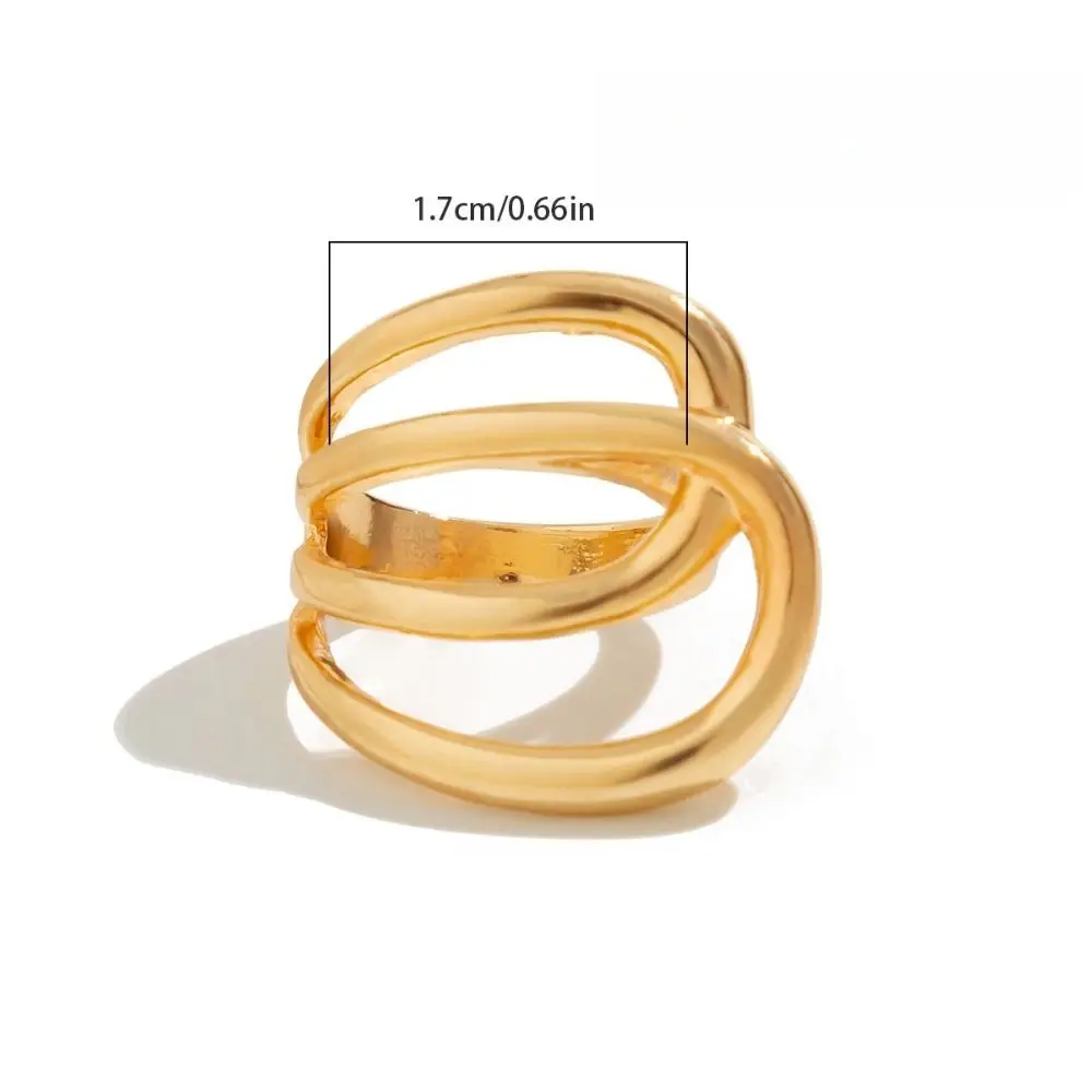 Zeigefinger-Ring, Gold, Silber, Metallringe, übertrieben, mehrschichtig, ausgehöhlter Ring, Twined-Geometrie, einfacher Fingerring, täglich