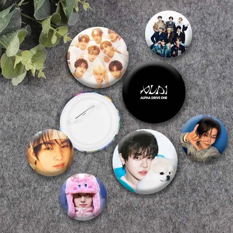 Kpop A-Alpha D-Drive O-One Coin Badges Boys Band Button Pins S-SANGWON Snap-in Brooch Clothes Backpack Jewelry Accessories Gifts