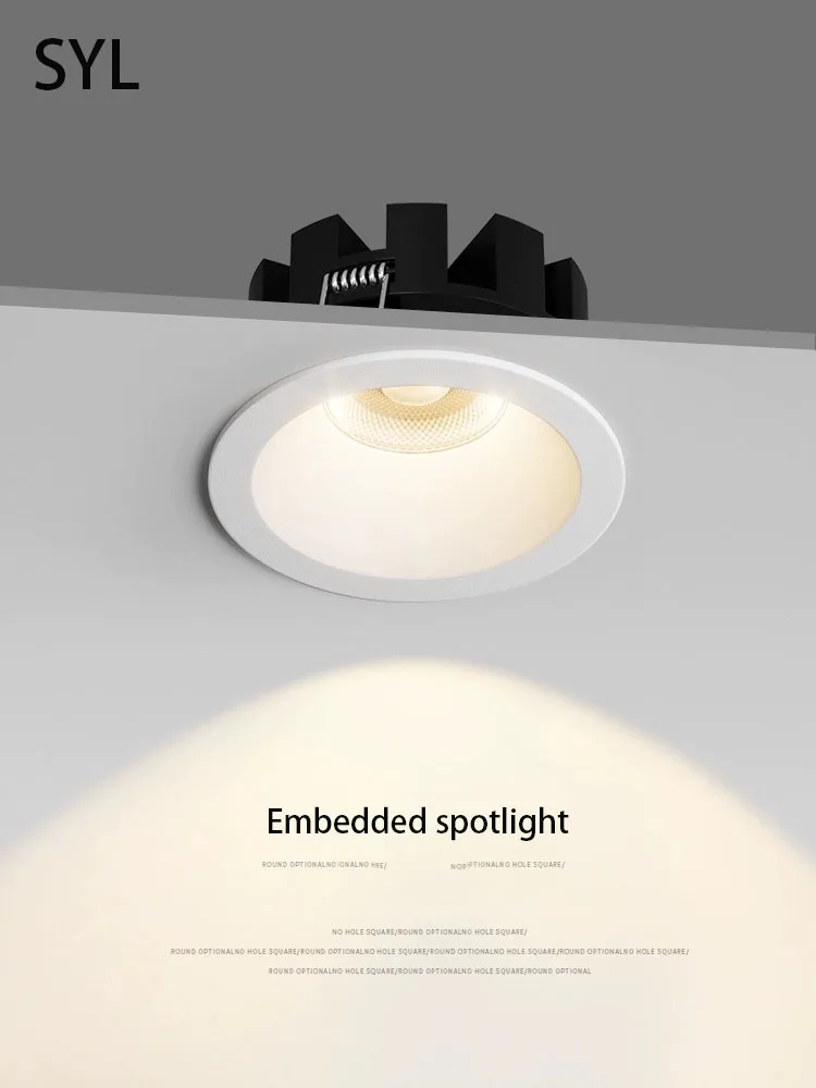 Foco Led empotrado redondo, lámpara delgada de techo bajo, Foco de aluminio suave, 110V, 220V, Foco para sala de estar y hogar