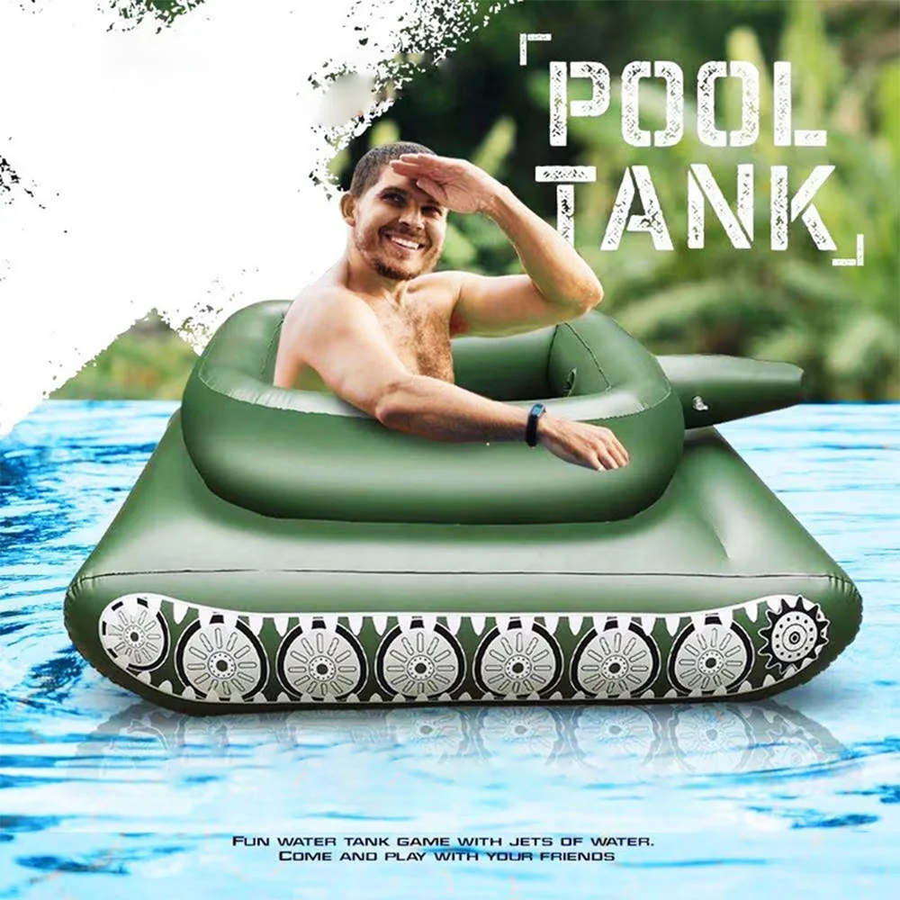 Flotador inflable para piscina con tanque de agua y cañón de agua: juguete de batalla de agua para adultos |   Diversión en la fiesta en la piscina de verano