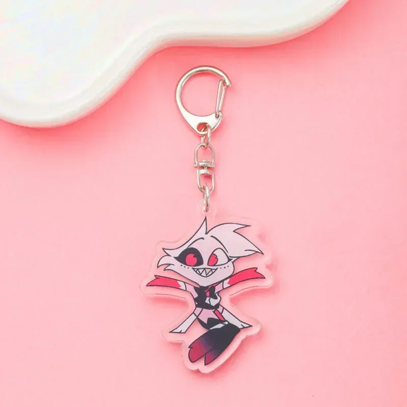 Anime Hazbin Hotel Acrylic Keychain Accessaries Cartoon Funny Bag Pendant Cute Creative Bag Charm Car Keyring Friends Fans Gifts