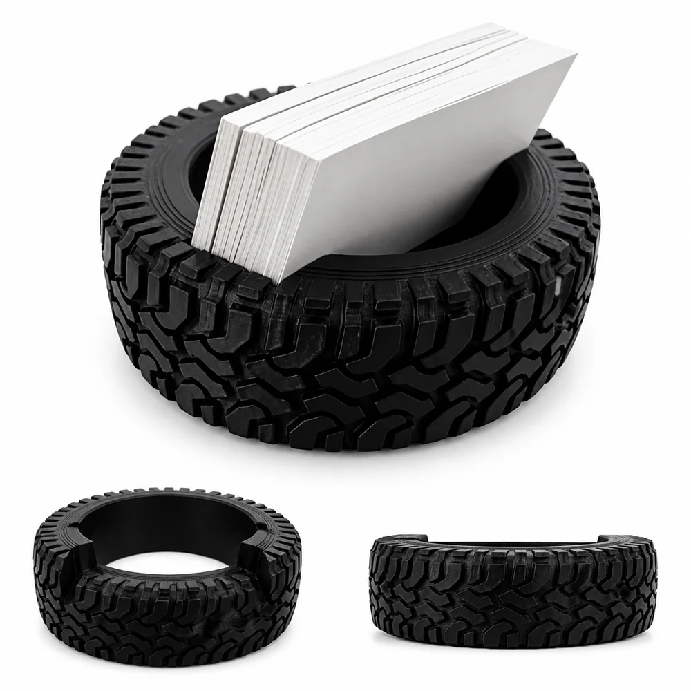 New Tire Shaped Business Card Holder Stackable Resin Card Stand Box Type Storage Funy Business Card Storage Box Hotel Front Desk