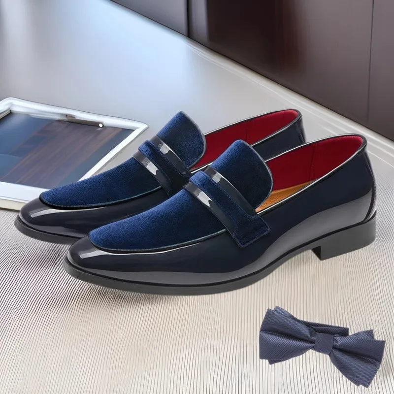 designer slip-on black marriage loafer shoes man patent leather casual formal shoes man penny loafers man scarpe uomo eleganti