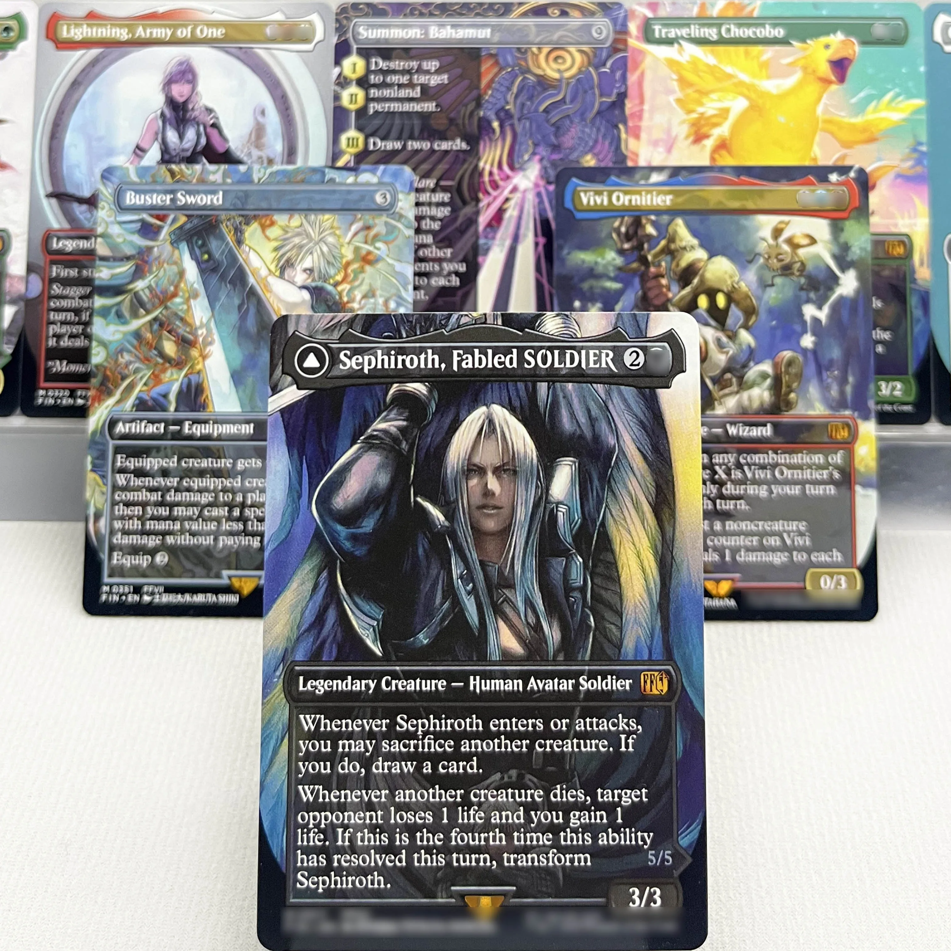 FIN HOLO14-I01 Tcg الوكيل البطاقات السحرية Sephiroth، Fabled SOLDIER Vivi Ornitier Buster Sword Squall، SeeD Mercenary جمع #1