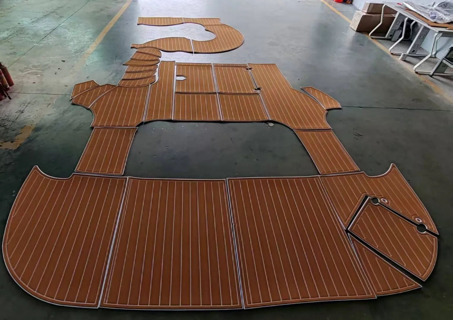 For 2001-2002 Azimut 46 1/4" 6mm EVA foam Non-Slip PVC Teak Decking marine Mat aqua gatorstep carpet Marine Floor