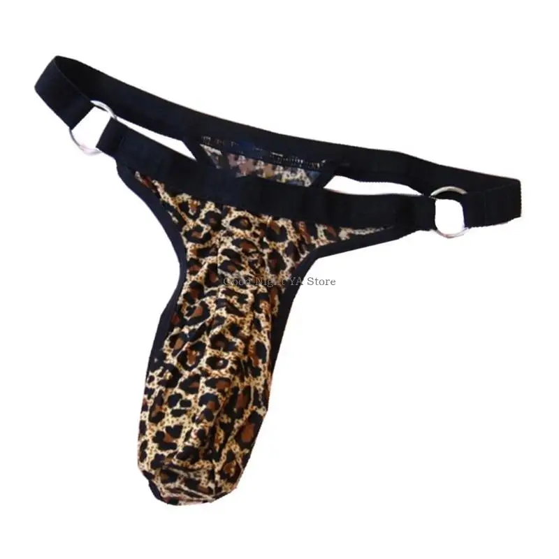 

Men's Thong with Leopard Print Bulge G-String Underwear Lingerie Briefs