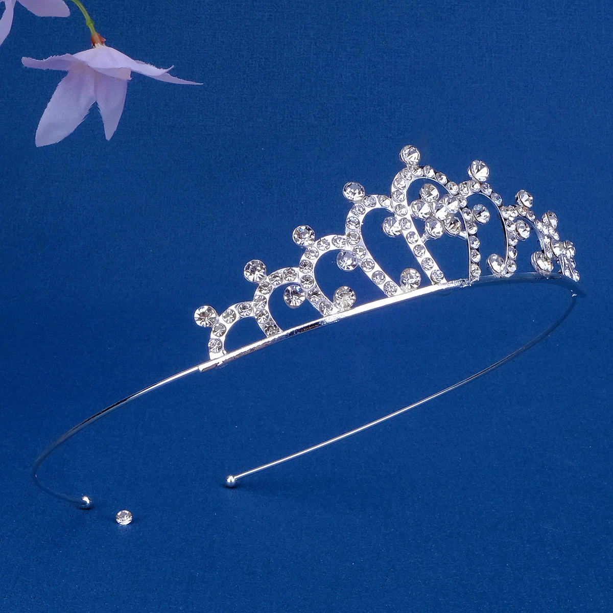 Klassische Roségold Glitzer Glücksherz Kristall Mini Tiara Legierung Krone Damen Party Auftritt Hochzeit Haarband Haaraccessoires – Detail 5