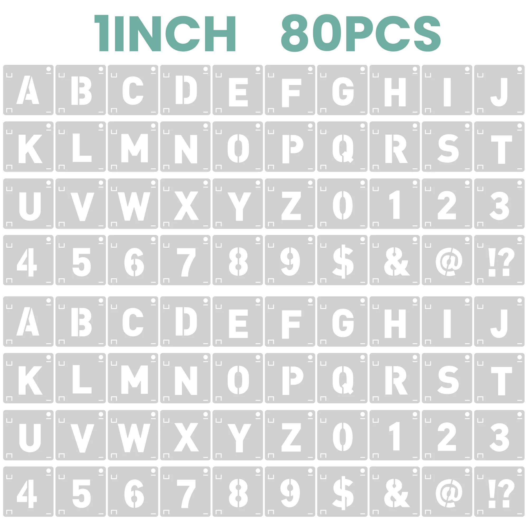 Image of 80 Stück 1/2/3 Zoll große Malschablonen für Kinder, Buchstaben- und Zahlenschablonen zum Malen auf Papier, Holz, Metall, Glas, Wanddekoration