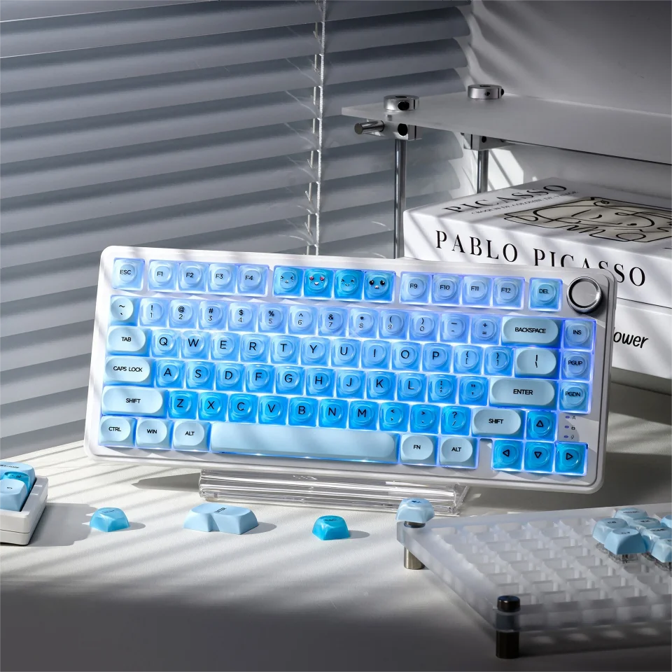 132 tasti Blue Sea Personalizzato HOA Profilo Semi Trasparente Copritasti per PC Doppio Colpo PBT Copritasti per Interruttori MX Tastiera Meccanica