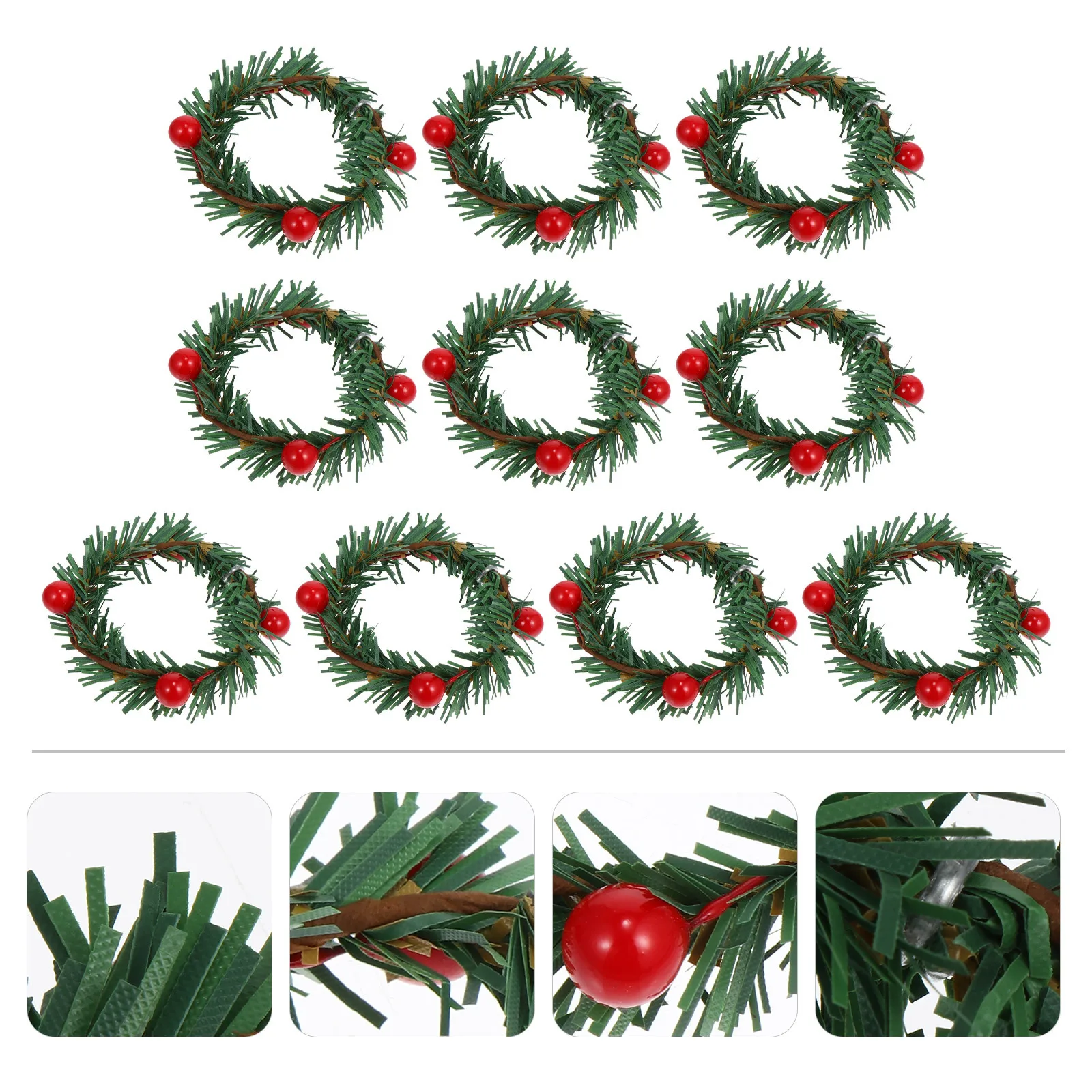 

10Pcs Christmas Napkin Rings Plastic Red Berry Napkin Buckles Festival Dining Table Decor Party Decoration Hotel Restaurant