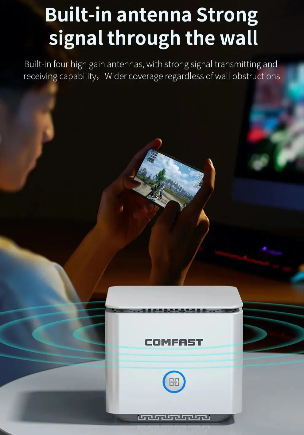 Imagem -04 - Comfast-roteador Wi-fi Doméstico sem Fio Repetidor Gigabit Wan Porta Lan Extensor Único Wifi6 2.4g 5g 1500mbps Ax1500