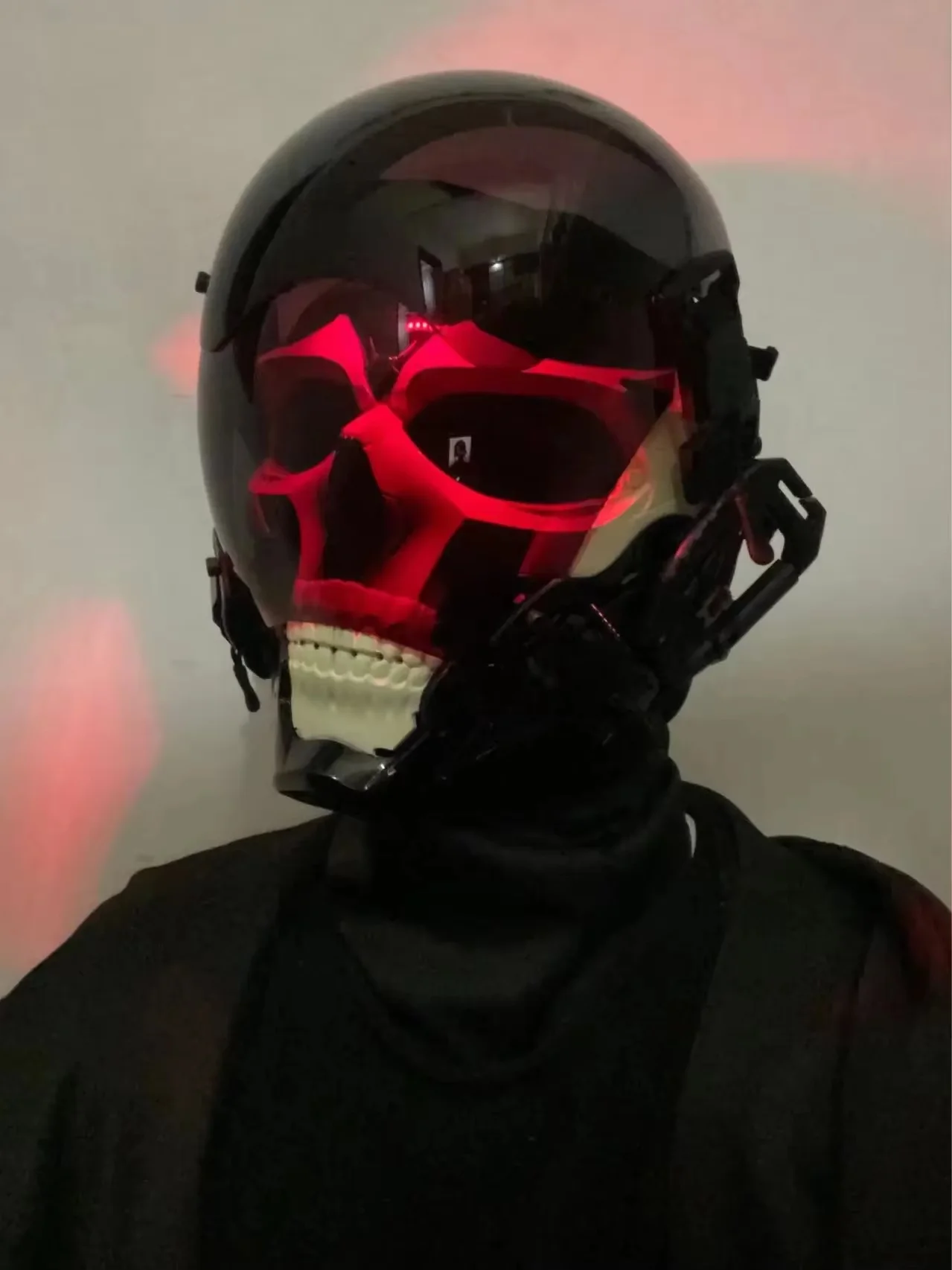 Masque squelette Cyber Punk, Cosplay, tête fantôme d'horreur, Costumes de crâne, casque de soldat Mech, accessoires de fête de carnaval, masque d'halloween, cadeau