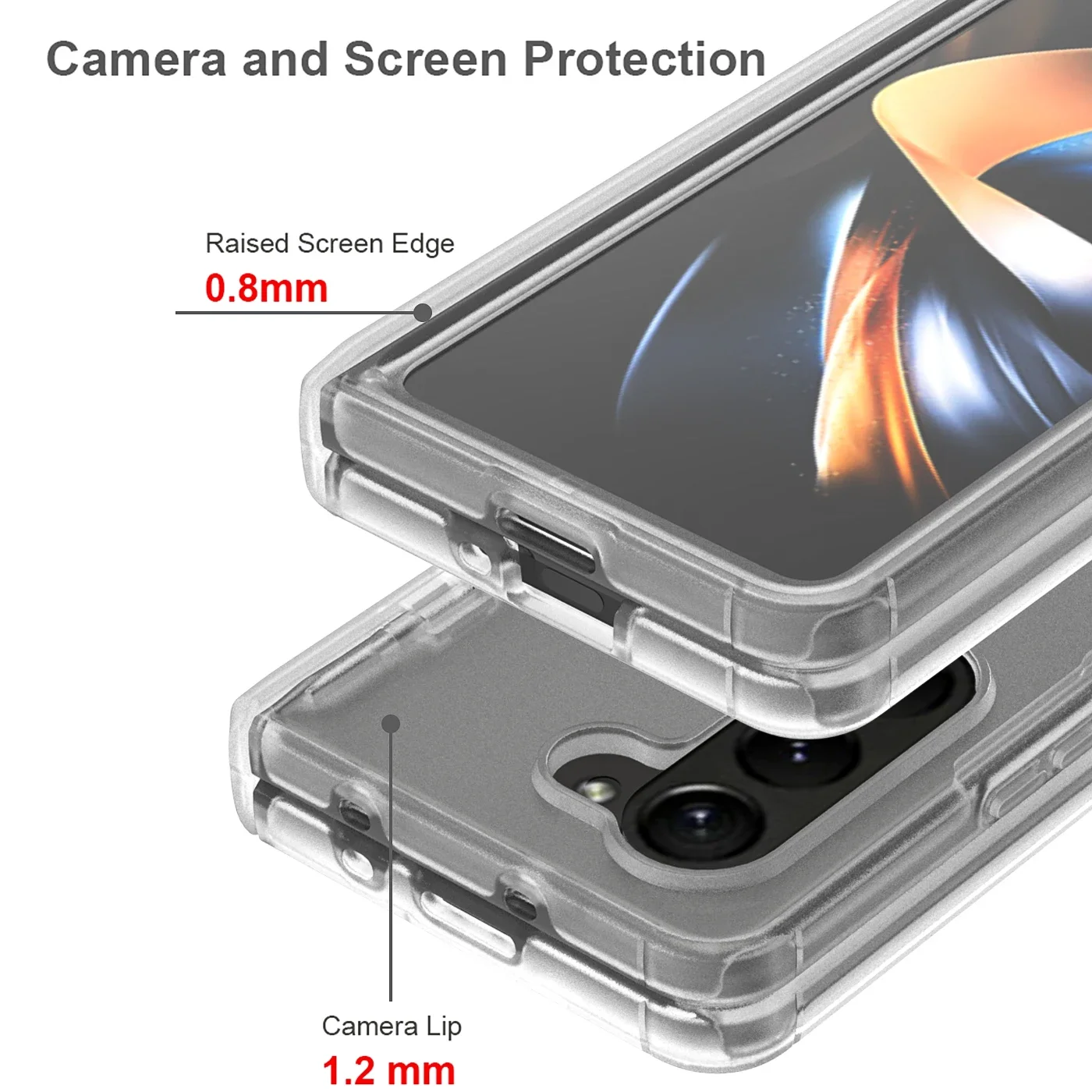 For Samsung Galaxy Z Fold 5 Case Shockproof PC+TPU Hinge Anti-Scratch Transparent Matte Folding Cover For Z Fold 5