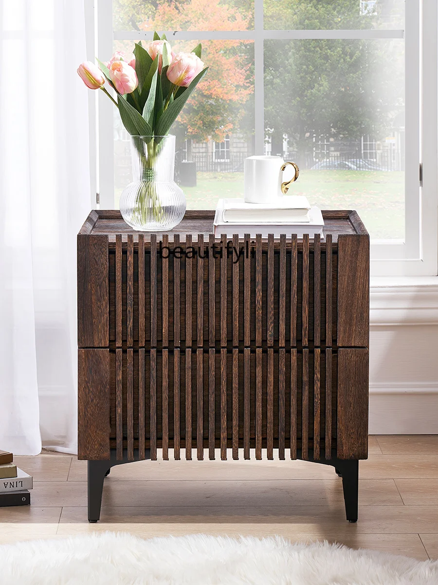 Bedside Locker Solid Wood Storage Simple Nordic Simple Drawer Walnut Light Luxury Chinese Style