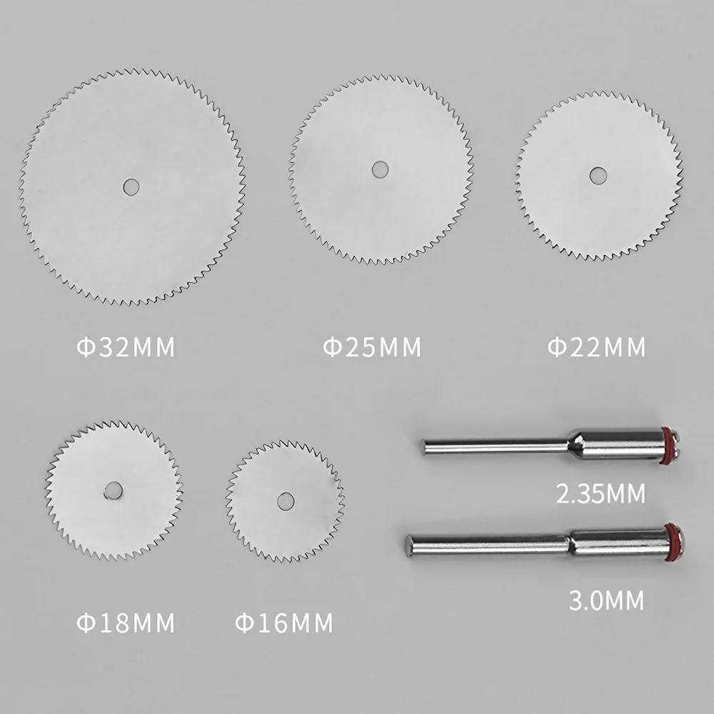 STONEGO 스테인레스 스틸 슬라이스 금속 절단 디스크, 회전 공구용 맨드릴 포함, 16mm, 18mm, 22mm, 25mm, 32mm, 6 개 세트