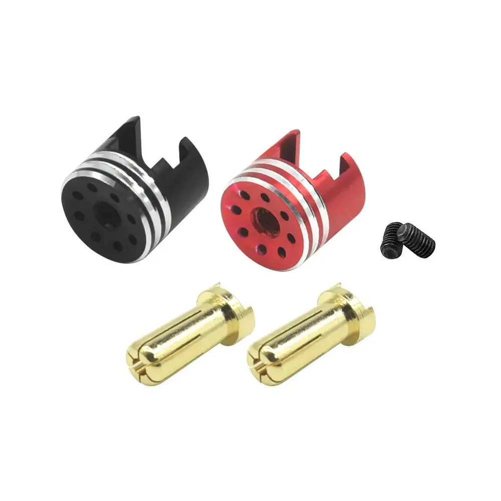 

TTRC Heatsink Bullet Plug Grips with 5mm Bullets (Black/Red) Low profile 5.0mm 14mm
