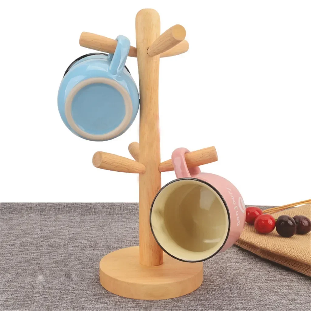 

Wooden Stand Kitchen Towel Paper Roll Holder, Coffee Tea Cup Rack Storage Holder, New Drinkware Shelf, Tree Shape
