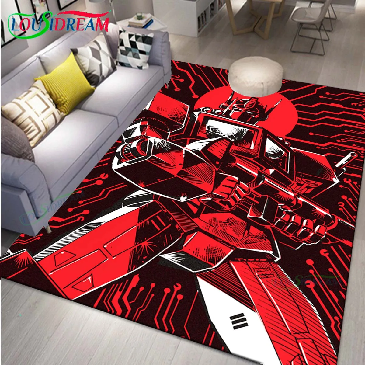 Game Room T-Transformers O-Optimus-Prime Area Large Rug Carpet Tapete For Living Room Bedroom Home Decor Painting Gift Print Mat