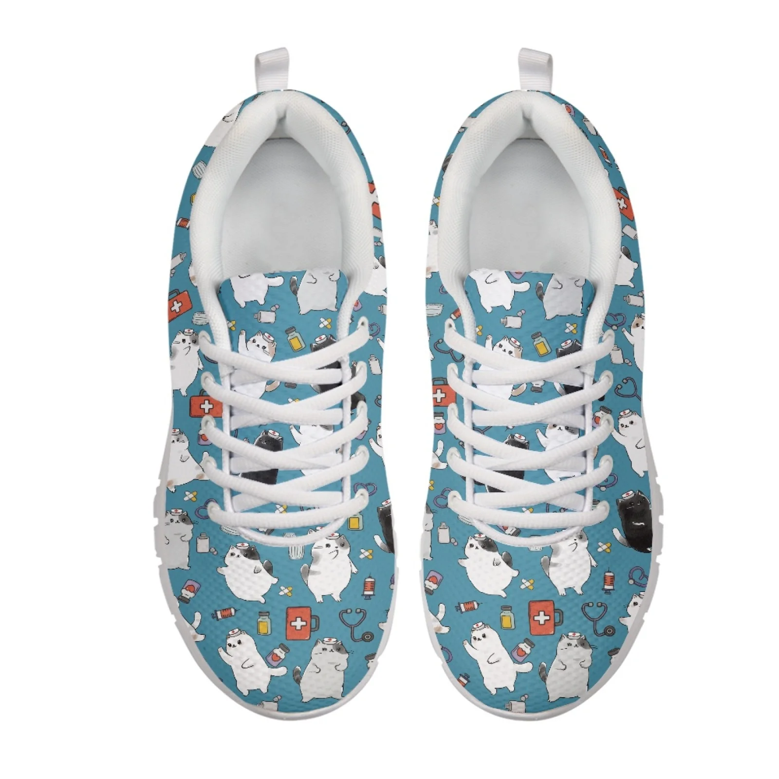 Coloranimal Medical Elements Lace up Running Shoes for Both Men Women, Mesh EVA Sole Lightweight Athletic Shoes New Collection