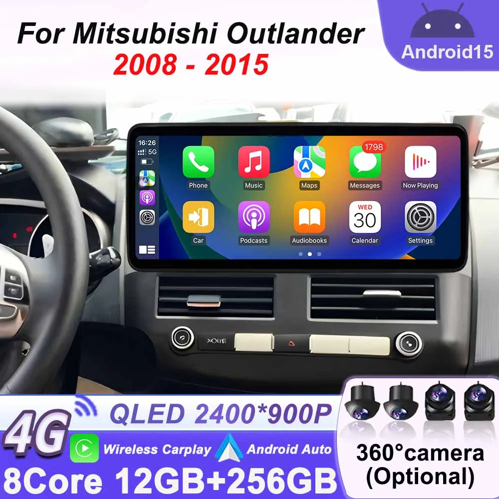 GPS Navi Multimedia Video Player for Mitsubishi Outlander 2008 - 2015 Carpaly Car Radio WIFI BT Android Auto Intelligent Systems
