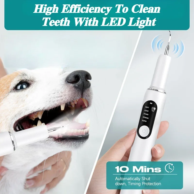 

Pets Ultrasonic Tooth Cleaner IPX6 Waterproof Rechargeable Dental Scaler Calculus Remover for Dogs LED Light Pet Products