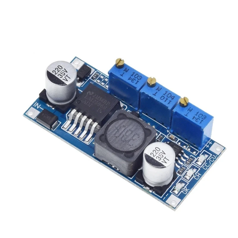 Placa azul LM2596 corrente constante e tensão LED drive módulo de potência de carregamento de bateria de íon de lítio com alta eficiência