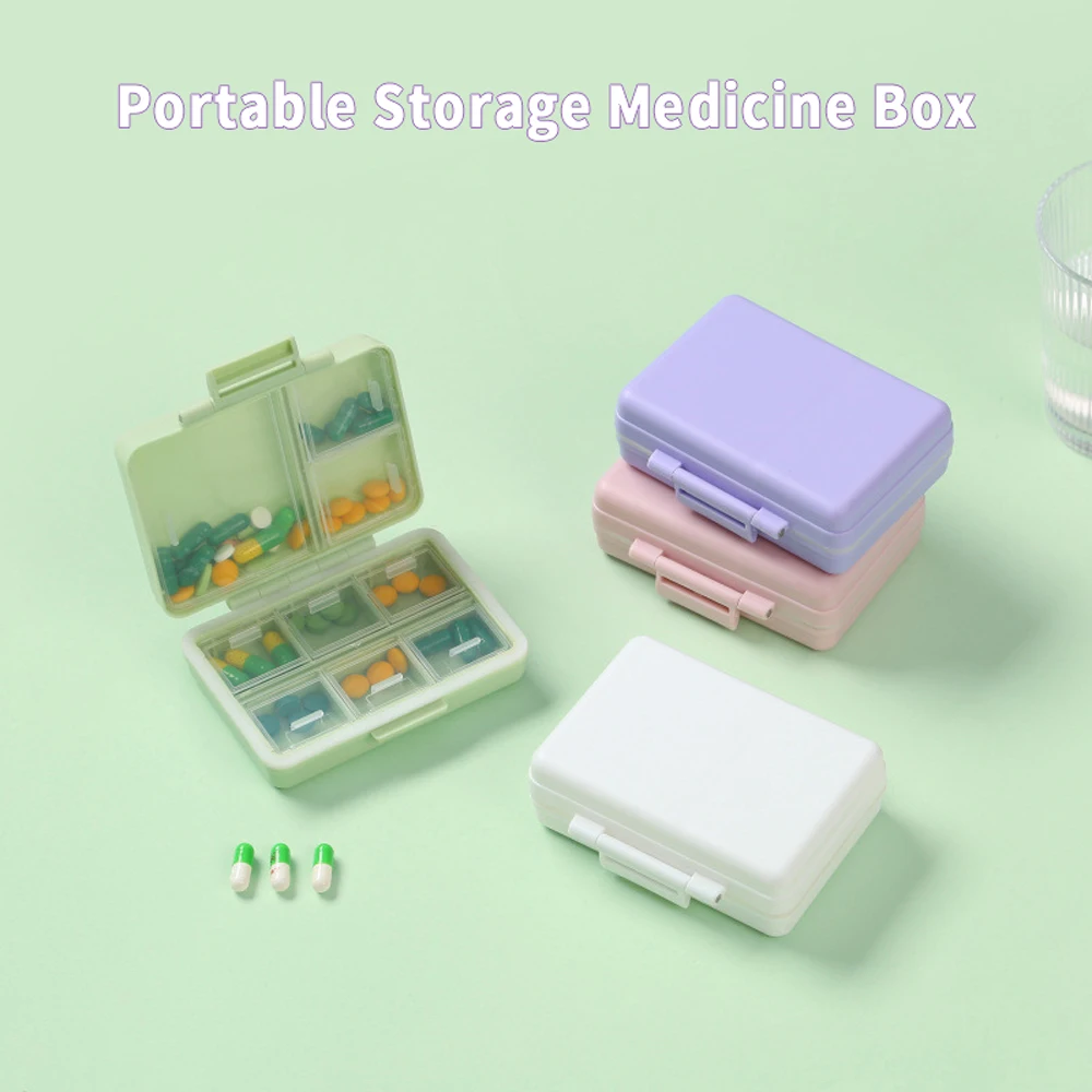 Portable 9-grids Transparent Medicine Box Separate Storage Pill Box Independent Pill Box Carry-on Storage Case Easy to Take