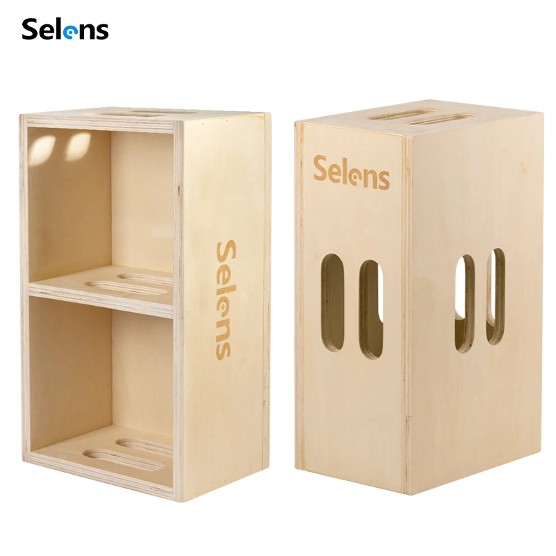 Selens Wooden Apple Box Multi-Handle Storage & Posing Foot Box Camera Equipment Organizer for Photo Studio Film Movie Video
