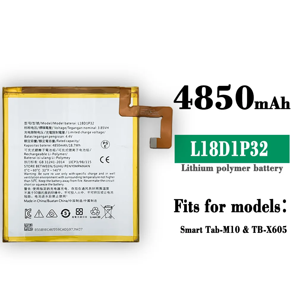 Nuova batteria di ricambio muslimah 4850mAh batteria per Lenovo Tab M10 TB-X605 batteria al litio Bateria