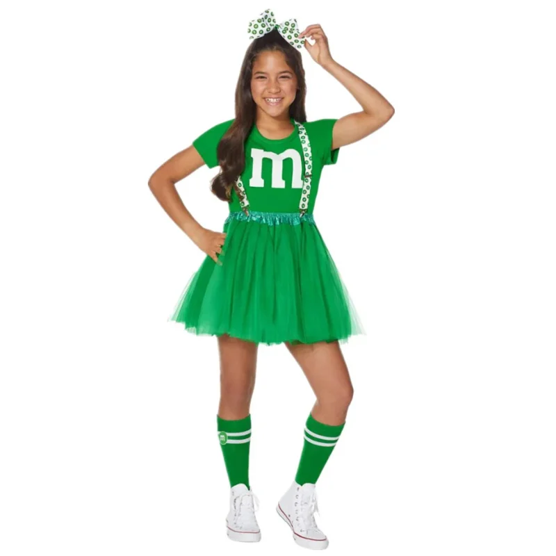 Full Set Girls' Cheerleading Costumes Children's Day Stage Performance Cheerleader Uniform Halloween Party Cosplay Fancy Dress