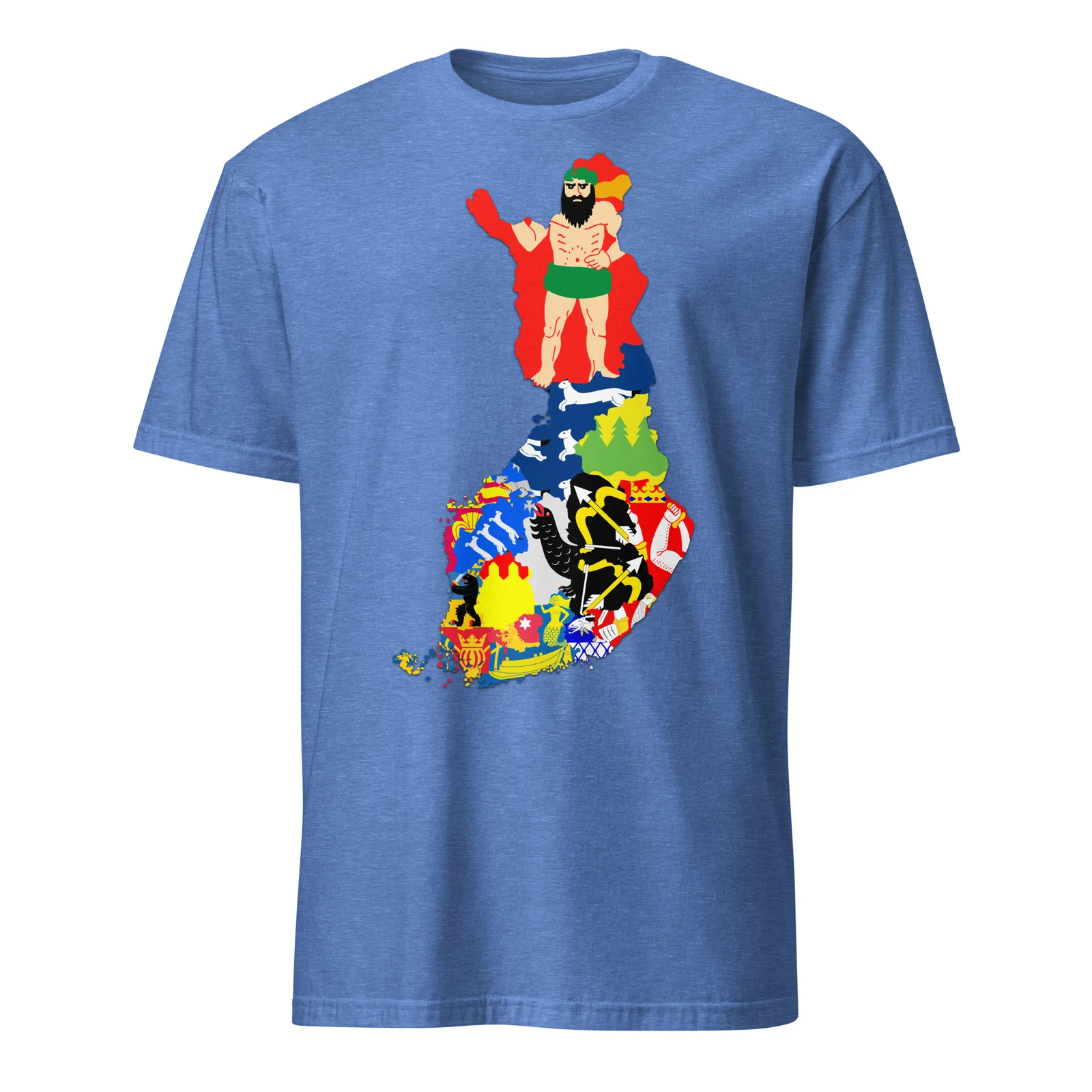 Sweden Regions Map Flag Adult Unisex T-Shirt, Swedish Pride Tee